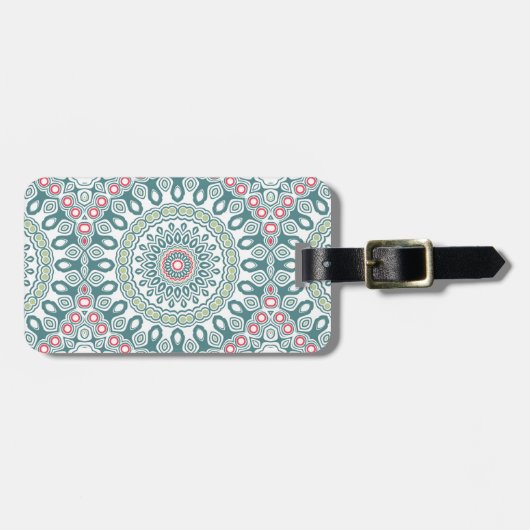 Medallion für aquamarinen und grünen globalen Stil Gepäckanhänger (Vorderseite horizontal)