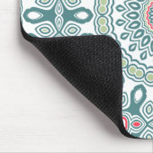 Medallion für aquamarinen und grünen globalen Stil Mousepad (Ecke)