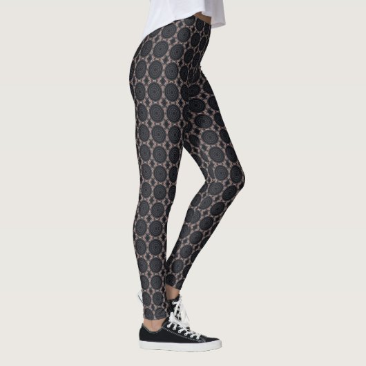 Medallion Grau Pink Design Leggings (Rechts)