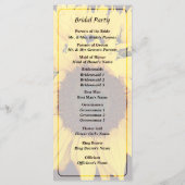 Medallion-Hochzeitsprogramm für Sonnenblumen Programm (Rückseite)