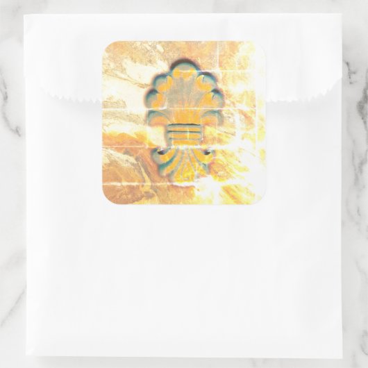 Medallion im Vintagen italienischen Stil Quadratischer Aufkleber (Tasche)