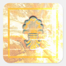 Medallion im Vintagen italienischen Stil Quadratischer Aufkleber