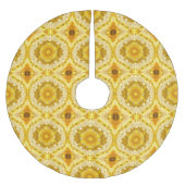 Medallion in Mustard Golden Yellow Batik Pattern Polyester Weihnachtsbaumdecke (Vorderseite)