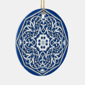 Medallion in persischem Fliesenmuster - Blau und W Keramik Ornament (Rechts)