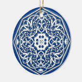 Medallion in persischem Fliesenmuster - Blau und W Keramik Ornament (Links)