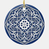 Medallion in persischem Fliesenmuster - Blau und W Keramik Ornament (Hinten)