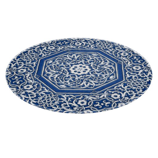 Medallion in persischem Fliesenmuster - Blau und W Schneidebrett (Ecke)