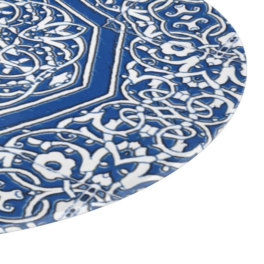 Medallion in persischem Fliesenmuster - Blau und W Schneidebrett (Ecke)