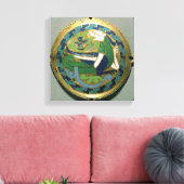 Medallion mit einem Drachen, Französisch, aus Conq Leinwanddruck (Insitu (Wohnzimmer))