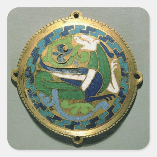 Medallion mit einem Drachen, Französisch, aus Conq Quadratischer Aufkleber (Vorderseite)