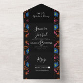 Medallion mit floralistischer Elefant All In One Einladung (Innen Boden)