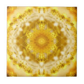 Medallion Muster in Mustard Yellow Batik Muster Fliese (Vorderseite)