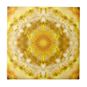 Medallion Muster in Mustard Yellow Batik Muster Fliese
