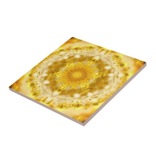 Medallion Muster in Mustard Yellow Batik Muster Fliese (Seite)