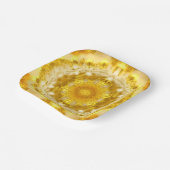 Medallion Muster in Mustard Yellow Batik Muster Pappteller (Gewinkelt)