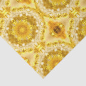 Medallion Muster in Mustard Yellow Batik Muster Seidenpapier (Ausschnitt)