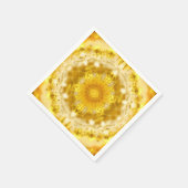 Medallion Muster in Mustard Yellow Batik Muster Serviette (Ecke)