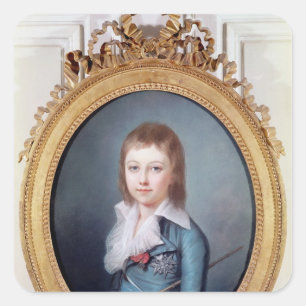 Medallion Portrait von Louis-Charles Quadratischer Aufkleber
