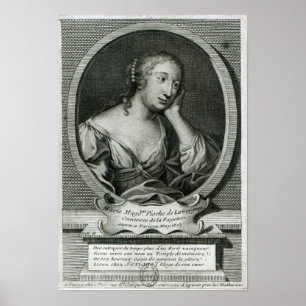 Medallion Porträt von Madame de La Fayette Poster