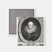 Medallion Porträt von Pierre de Bourdeille Magnet (Vorderseite/Rückseite)