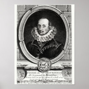 Medallion Porträt von Pierre de Bourdeille Poster
