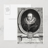 Medallion Porträt von Pierre de Bourdeille Postkarte (Vorne/Hinten)