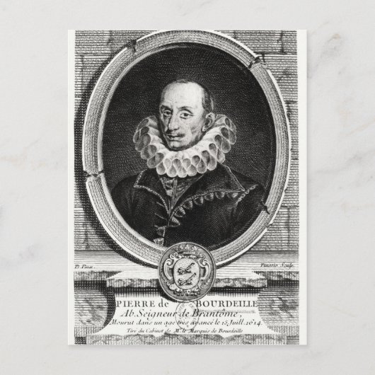 Medallion Porträt von Pierre de Bourdeille Postkarte (Vorderseite)