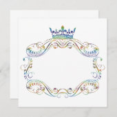 Medallion Rahmen mit Kroneneinladung Einladung (Vorne/Hinten)