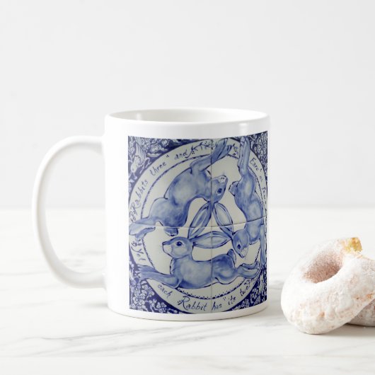 Medallion-Symbol für Blau und Weiß Kaffeetasse (Mit Donut)