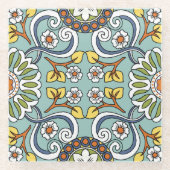 Medallion Türkisches Vintages Muster Glasuntersetzer (Vorderseite)