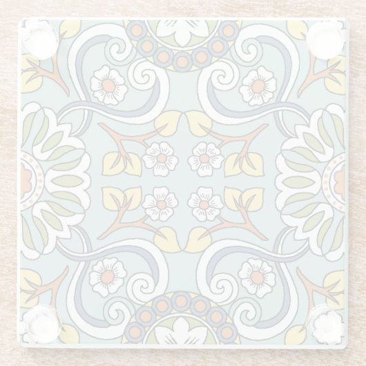 Medallion Türkisches Vintages Muster Glasuntersetzer (Rückseite)