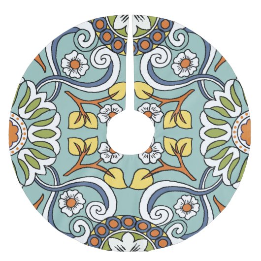 Medallion Türkisches Vintages Muster Polyester Weihnachtsbaumdecke (Vorderseite)
