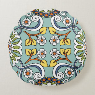 Medallion Türkisches Vintages Muster Rundes Kissen