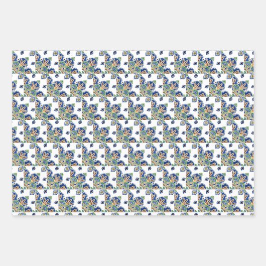 Medallion Wrapping Paper Flat Sheet Set 3 Geschenkpapier Set (Vorderseite 2)