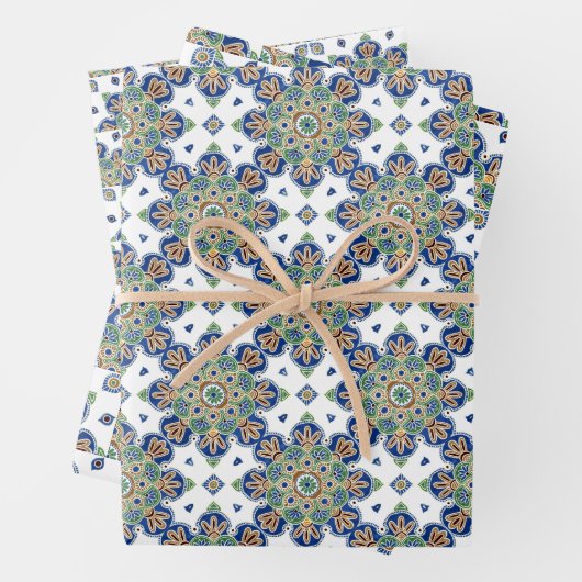 Medallion Wrapping Paper Flat Sheet Set 3 Geschenkpapier Set (Beispiel)