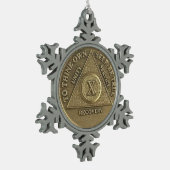 Medallion zum 10-jährigen Jubiläum Schneeflocken Zinn-Ornament (Links)