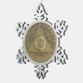 Medallion zum 10-jährigen Jubiläum Schneeflocken Zinn-Ornament (Rechts)