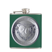 Medallion zum 20. Smaragdjüdischen Hochzeitstag Flachmann (Vorderseite)