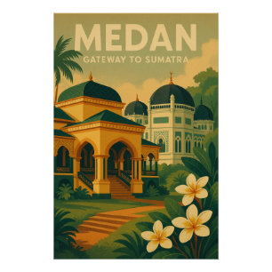 Medan, Indonesien Reise Poster