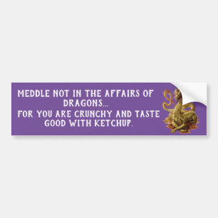 Meddle nicht in die Angelegenheiten von Drachen Autoaufkleber