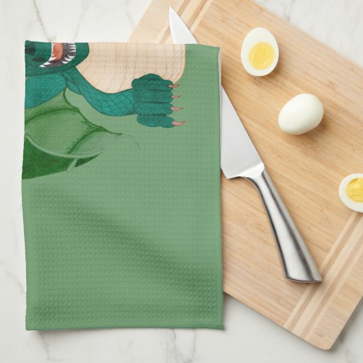 Meddle Not - Dragon Funny Küchentuch (Viertel Falte)