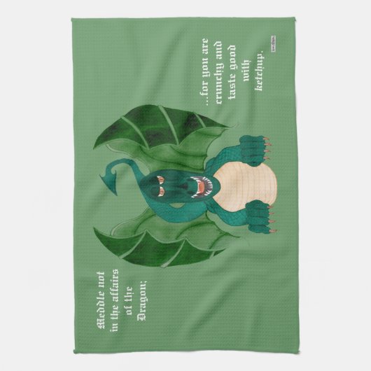 Meddle Not - Dragon Funny Küchentuch (Vertikal)