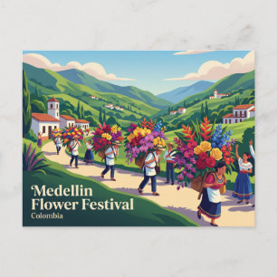Medellin Blumenfest Kolumbien Postkarte