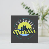 Medellin Cityscape Flat Grußkarte Karte (Stehend Vorderseite)
