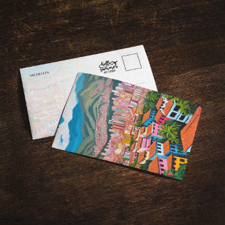 Medellin Colombia Painted Postcard Einladung