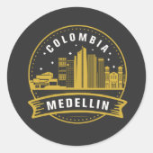 Medellin Colombia Runder Aufkleber (Vorderseite)