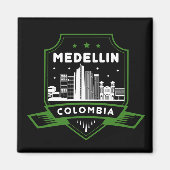 Medellin Colombia Skyline Akryllische Wandkunst Magnet (Vorne)