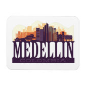 Medellin Colombia Skyline City Souvenir Magnet (Horizontal)