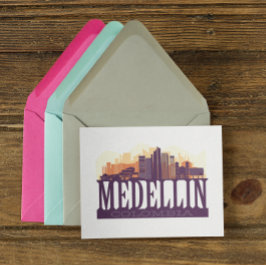 Medellin Colombia Skyline City Souvenir Postkarte