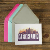 Medellin Colombia Skyline City Souvenir Postkarte